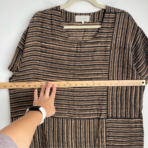 Voloshin sustainable block print gauze top timi lagenlook artsy art to wear M - Picture 10 of 14
